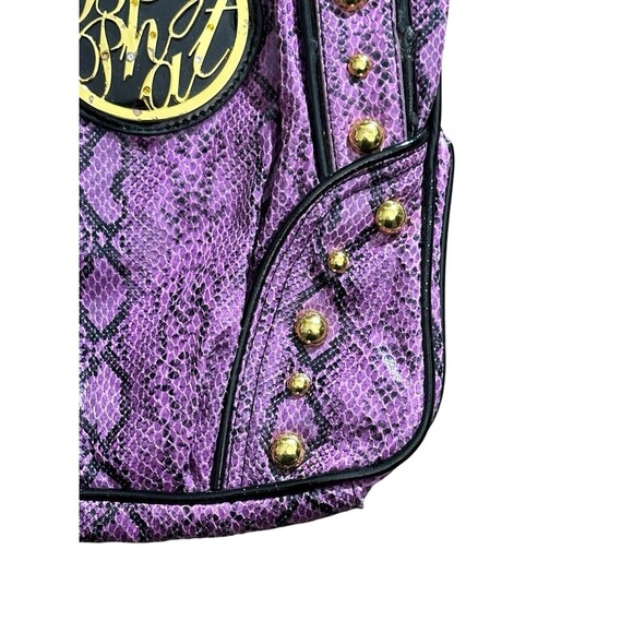 Vtg Y2K Baby Phat Purple Snake Skin Pattern Shoulder Bag Purse Studded HTF Rare - Picture 12 of 16